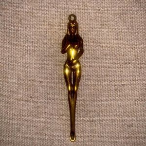 Naked lady bronze spoon charm